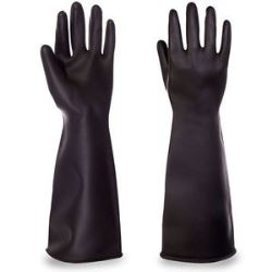 Black Rubber Latex 2.4mm Gloves - (7.5) Medium (GL-BRL2.4M)