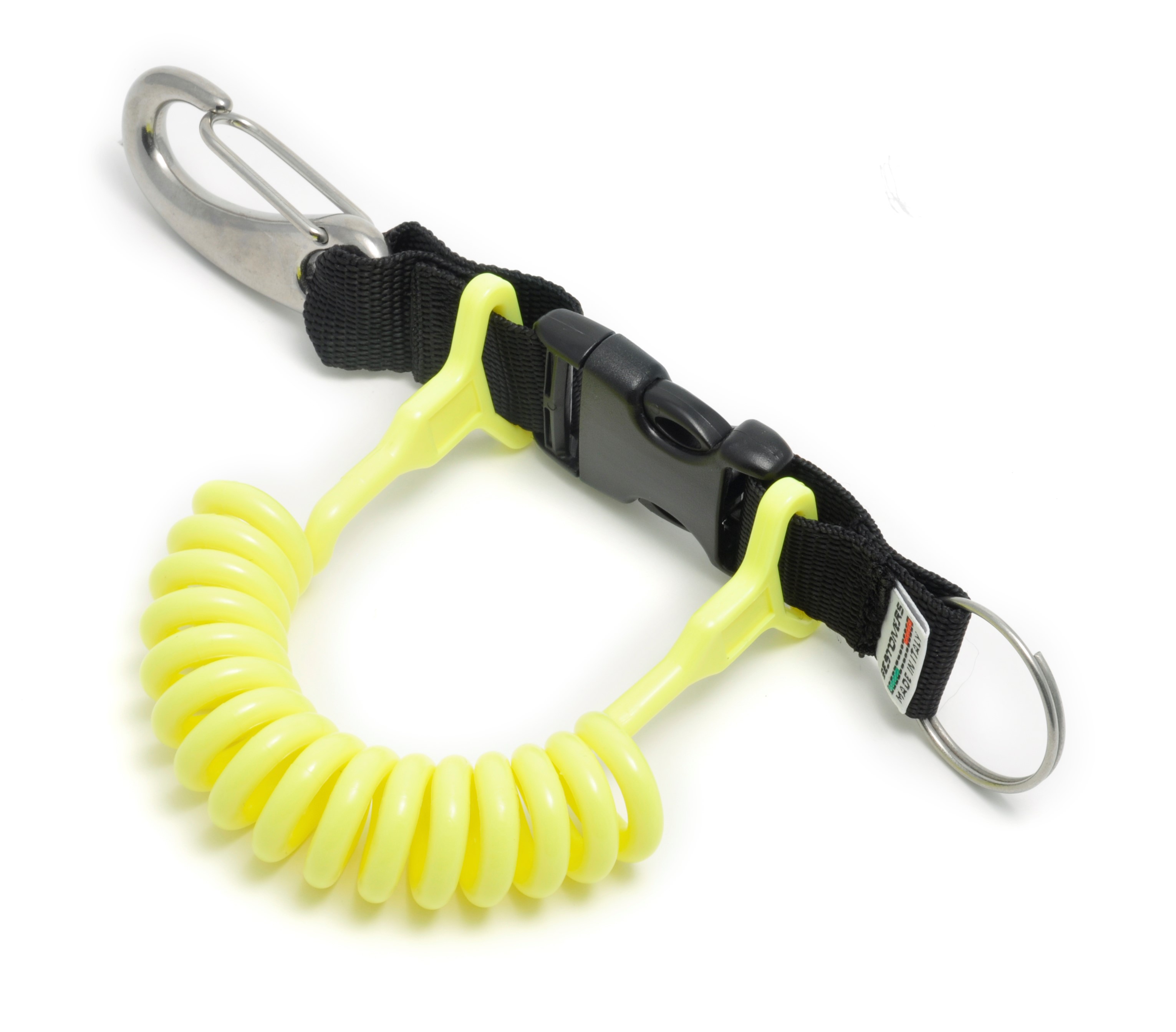 Best Divers Extandable Coil Clip with VELA Magnum Polyurathan Spiral - Yellow (Ai0224YXL)