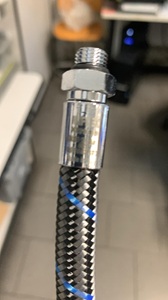62cm Regulator Hose - Carbon Black with BlueStripe - Standard 3/8