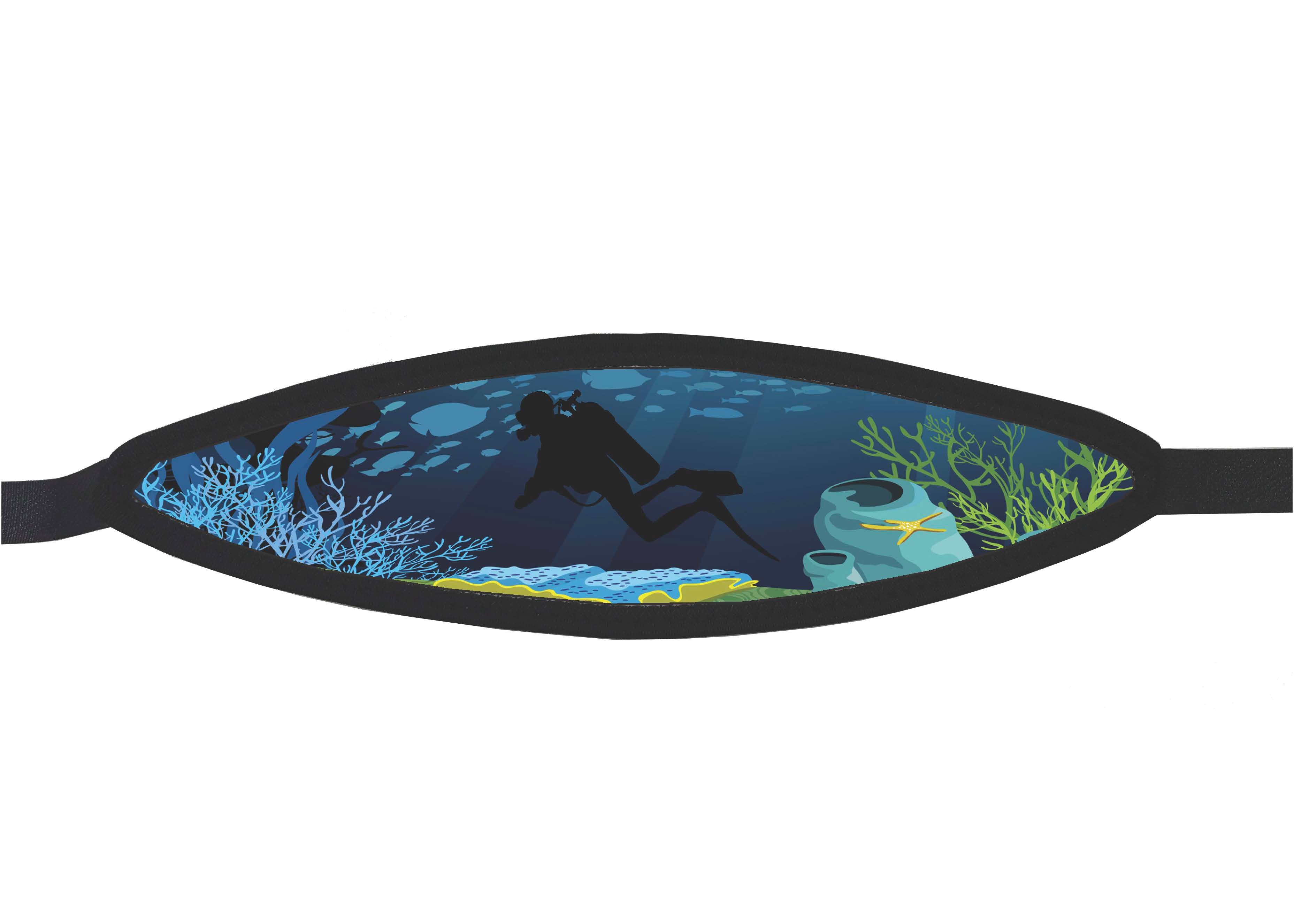Neoprene Mask Strap - Abyss - with velcro (IN/SUB-V) Neoprene Mask Strap - Abyss - with velcro (IN/SUB-V)