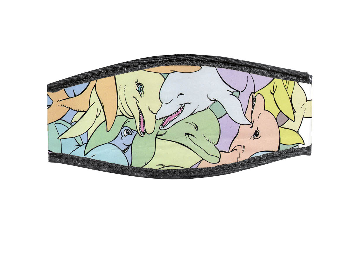 Neoprene Mask Strap - 10 Dolphins - with double velcro (IN/10DOL-DV) Neoprene Mask Strap - 10 Dolphins - with double velcro (IN/10DOL-DV)