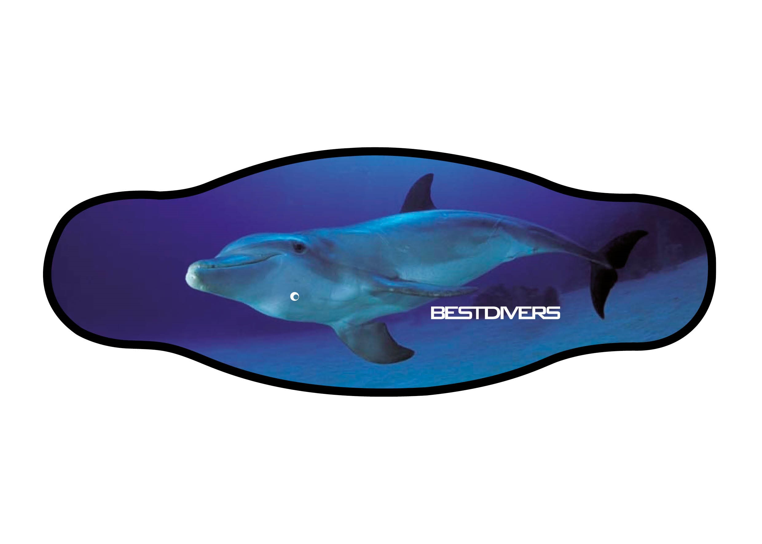 Neoprene Mask Strap - 1 Dolphin - double layer (IN/1DOL) Neoprene Mask Strap - 1 Dolphin - double layer (IN/1DOL)