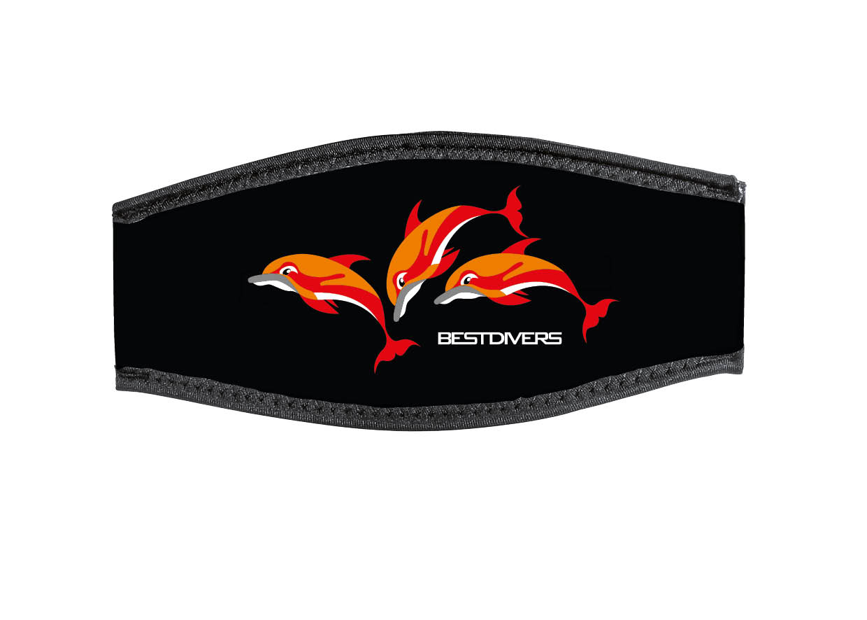 Neoprene Mask Strap - 3 Dolphins - with double velcro (IN/3DOL-DV) Neoprene Mask Strap - 3 Dolphins - with double velcro (IN/3DOL-DV)