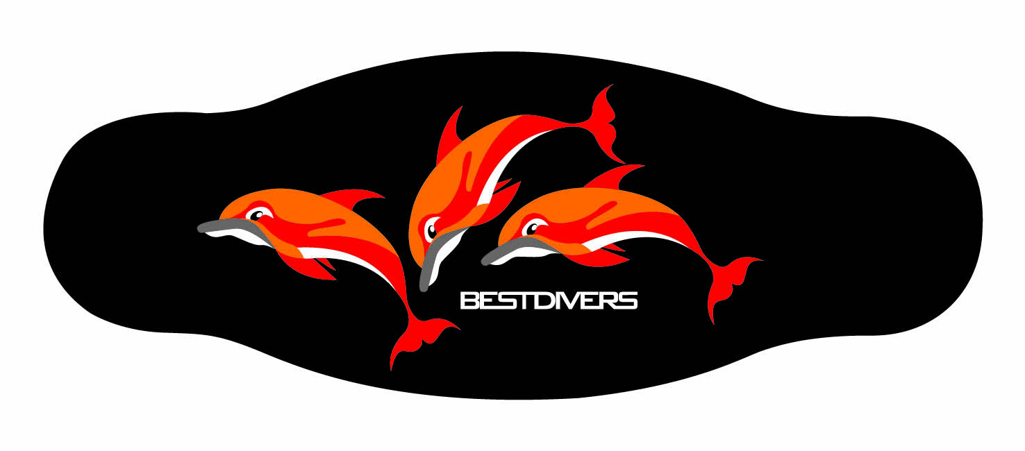 Neoprene Mask Strap - 3 Dolphins - double layer (IN/3DOL) Neoprene Mask Strap - 3 Dolphins - double layer (IN/3DOL)
