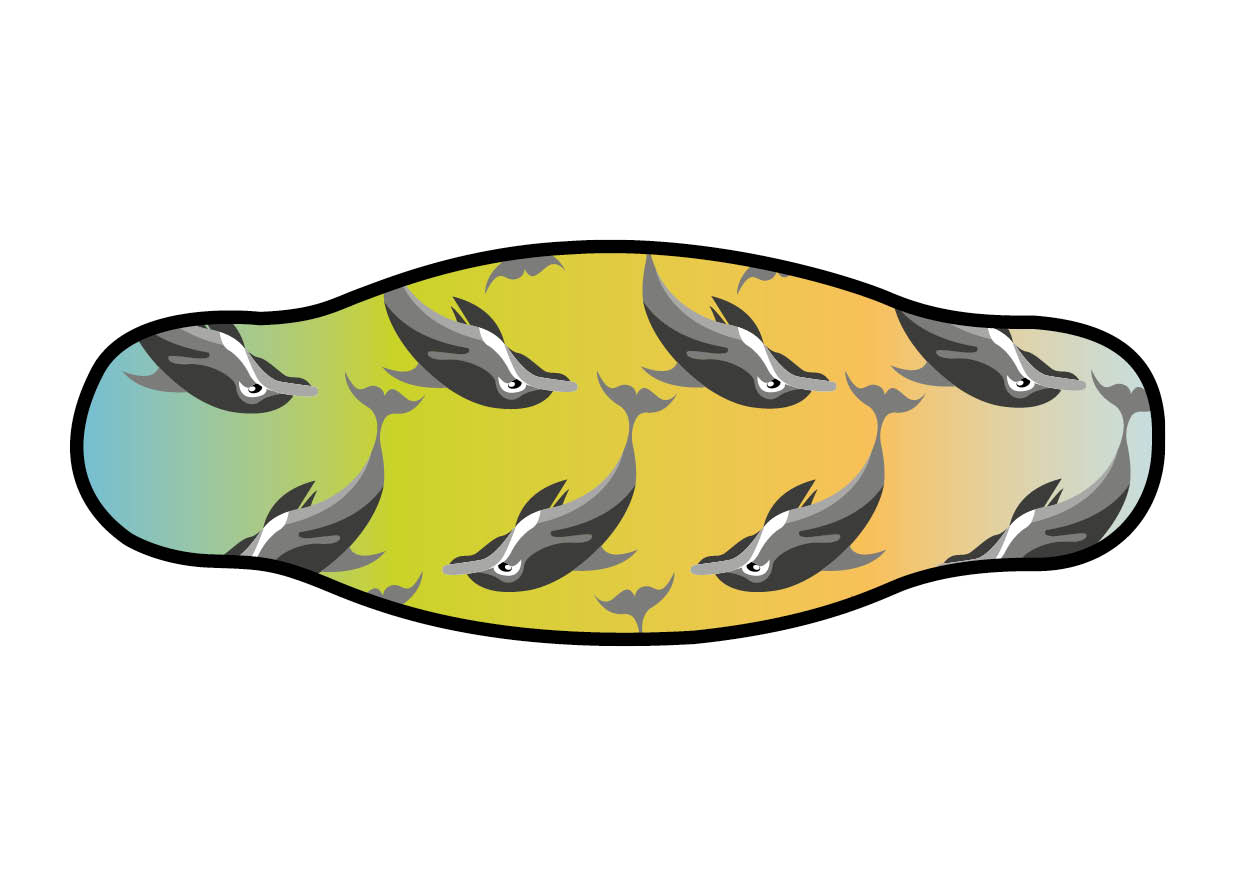 Neoprene Mask Strap - 6 Dolphins - double layer (IN/6DOL) Neoprene Mask Strap - 6 Dolphins - double layer (IN/6DOL)