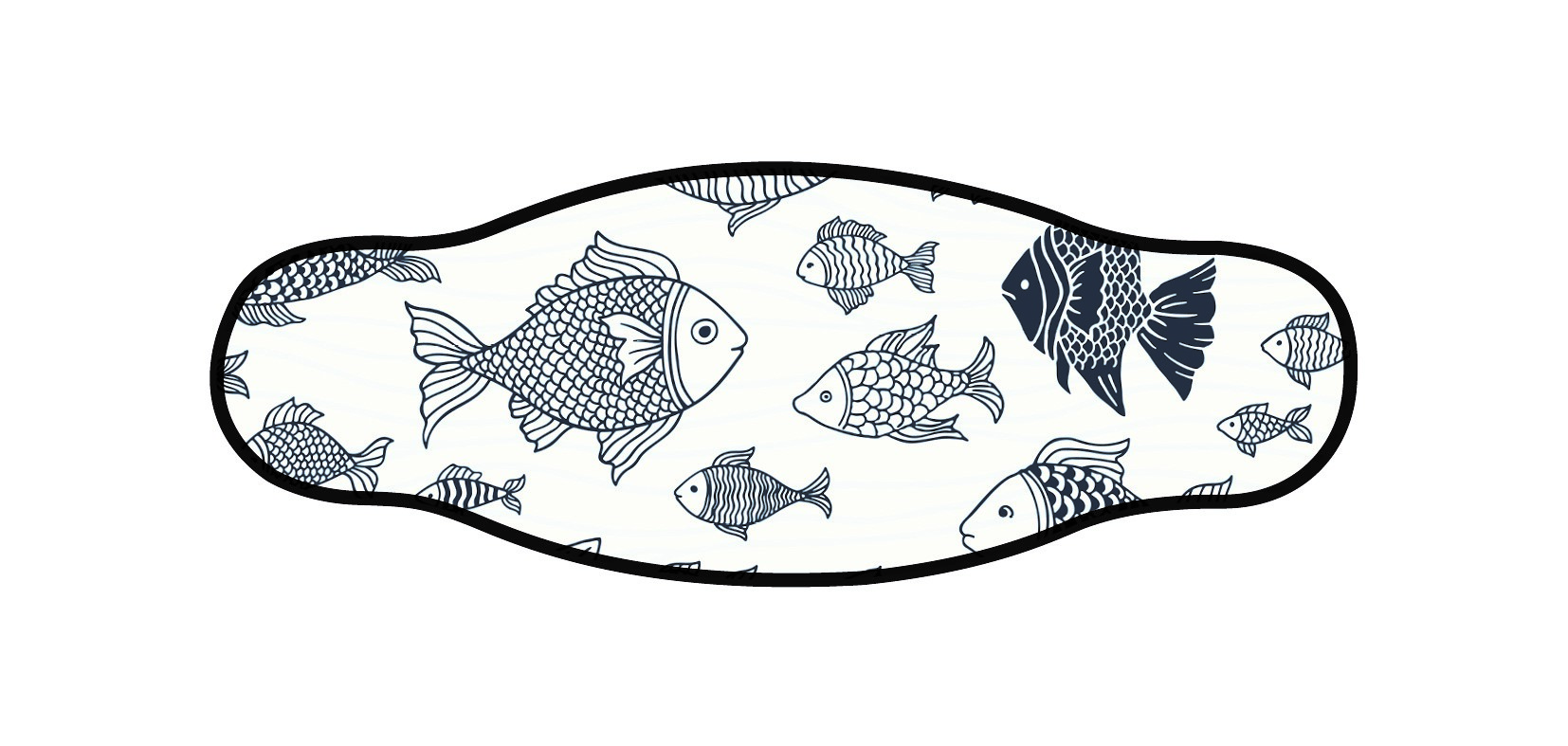 Neoprene Mask Strap - Herd Fish - double layer (IN/BRN) Neoprene Mask Strap - Herd Fish - double layer (IN/BRN)