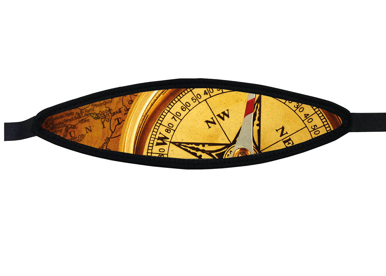 Neoprene Mask Strap - Compass - with velcro (IN/BUSSO-V) Neoprene Mask Strap - Compass - with velcro (IN/BUSSO-V)