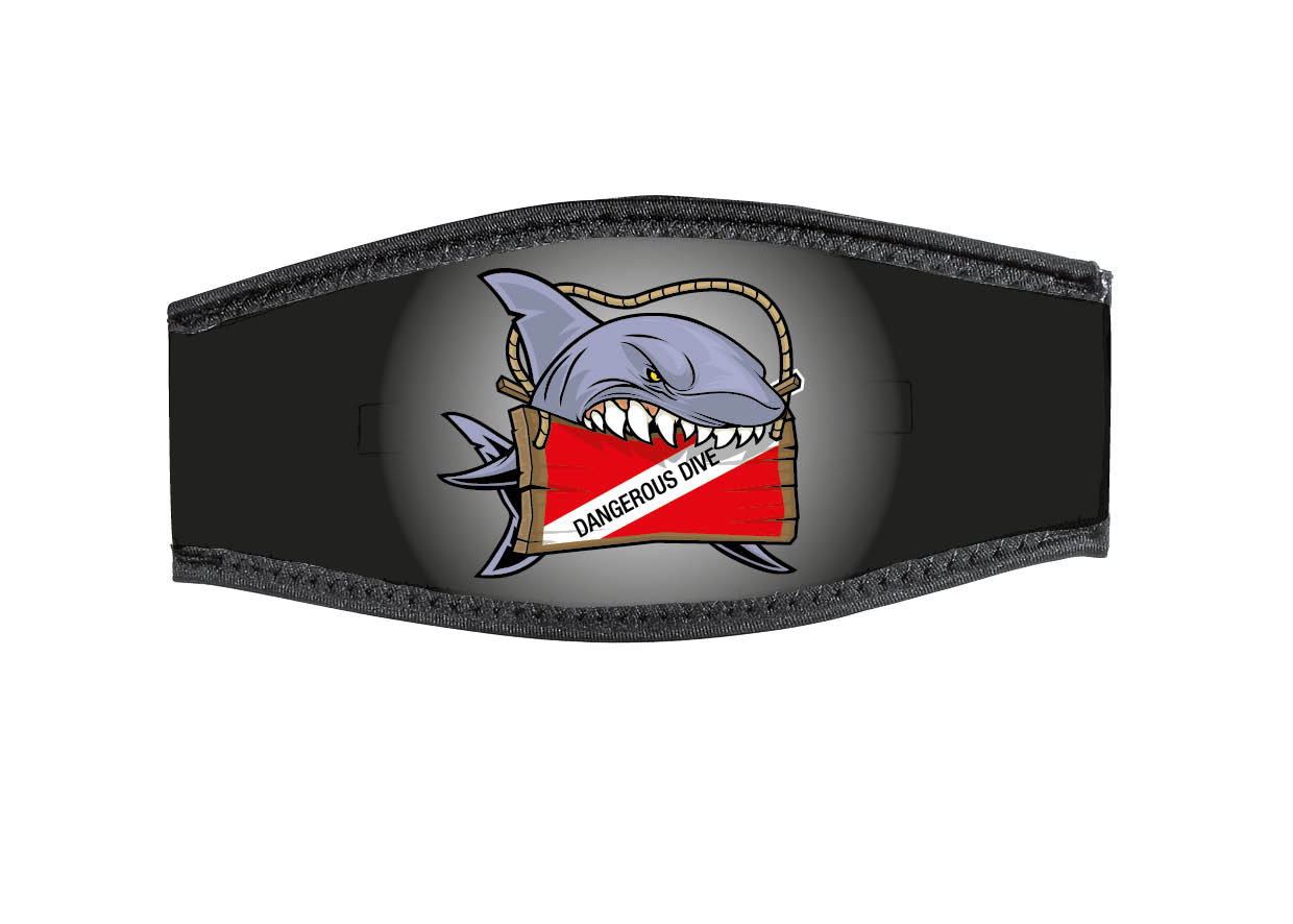 Neoprene Mask Strap - Dangerous Dive - with double velcro (IN/DAN-DV) Neoprene Mask Strap - Dangerous Dive - with double velcro (IN/DAN-DV)