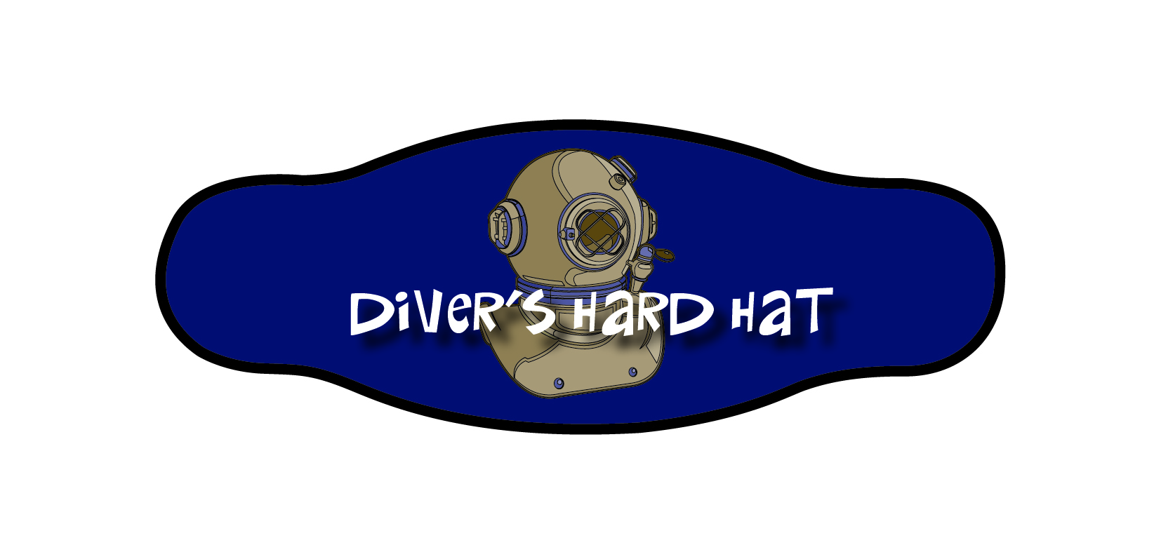 Neoprene Mask Strap - Divers Hard Hat - double layer (IN/DHH) Neoprene Mask Strap - Divers Hard Hat - double layer (IN/DHH)