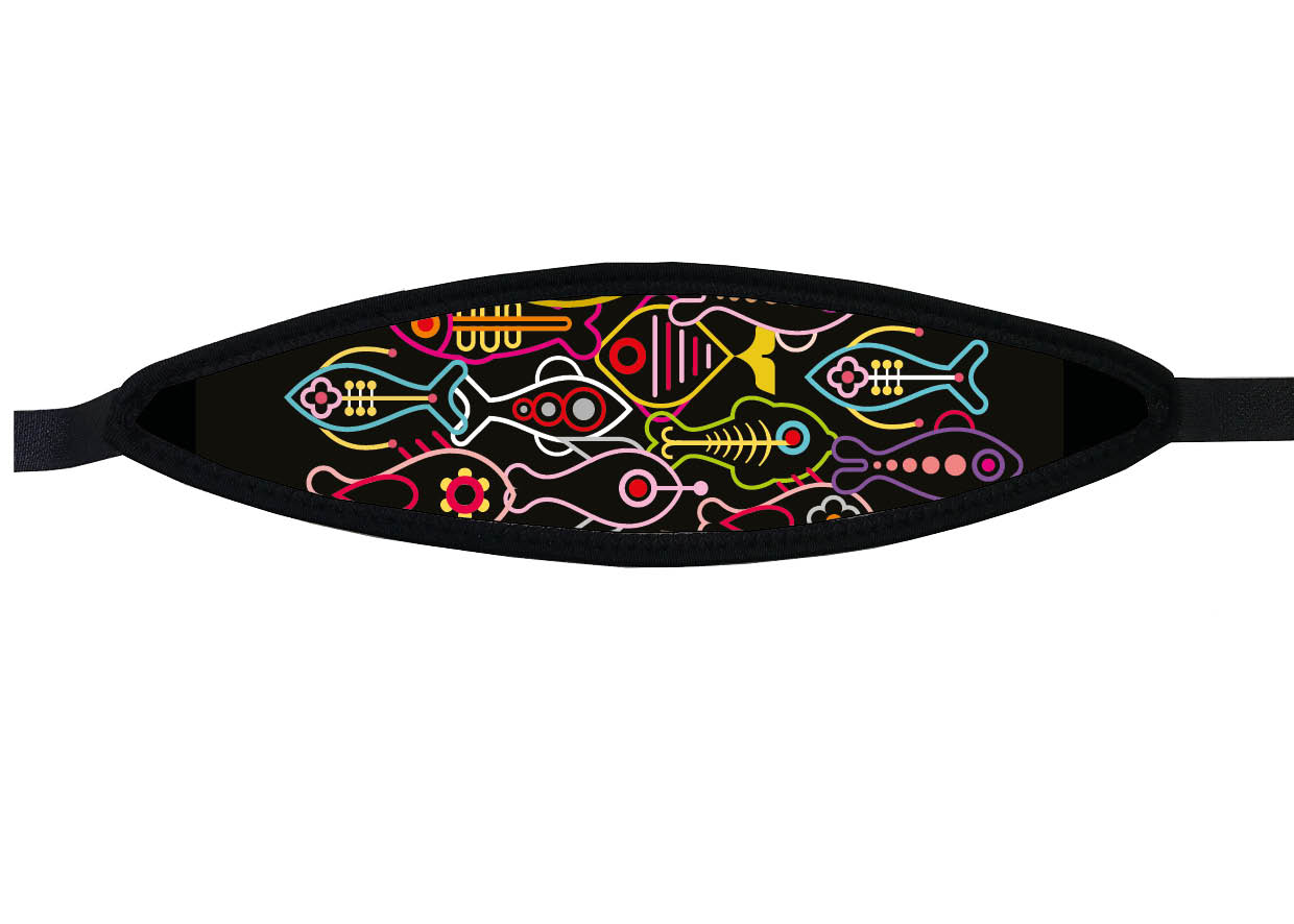 Neoprene Mask Strap - Fish - with velcro (IN/FISH-V) Neoprene Mask Strap - Fish - with velcro (IN/FISH-V)