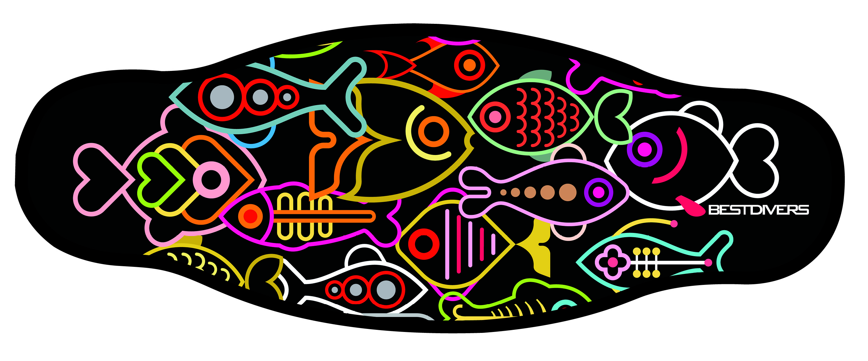 Neoprene Mask Strap - Fish - double layer (IN/FISH) Neoprene Mask Strap - Fish - double layer (IN/FISH)