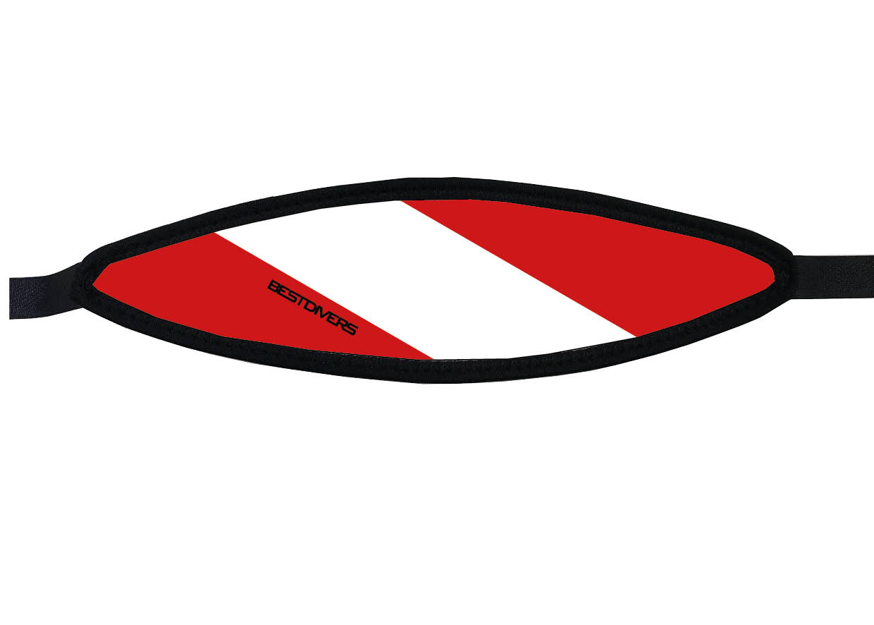 Neoprene Mask Strap - Red/White Flag - with velcro (IN/FLAG-V) Neoprene Mask Strap - Red/White Flag - with velcro (IN/FLAG-V)