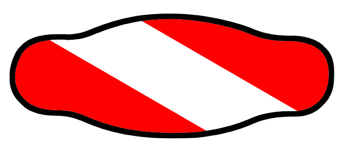 Neoprene Mask Strap - Red/White Flag - double layer (IN/FLAG) Neoprene Mask Strap - Red/White Flag - double layer (IN/FLAG)