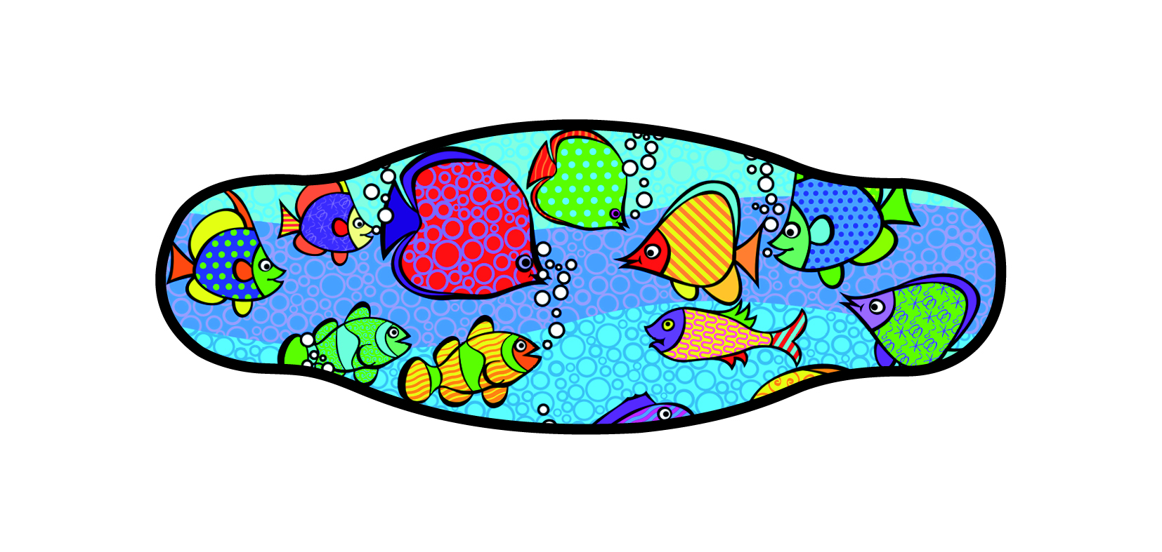 Neoprene Mask Strap - Aquarium - double layer (IN/FRZ) Neoprene Mask Strap - Aquarium - double layer (IN/FRZ)