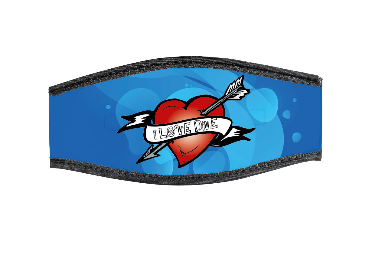 Neoprene Mask Strap - Scuba Heart - with double velcro (IN/HART-DV) Neoprene Mask Strap - Scuba Heart - with double velcro (IN/HART-DV)