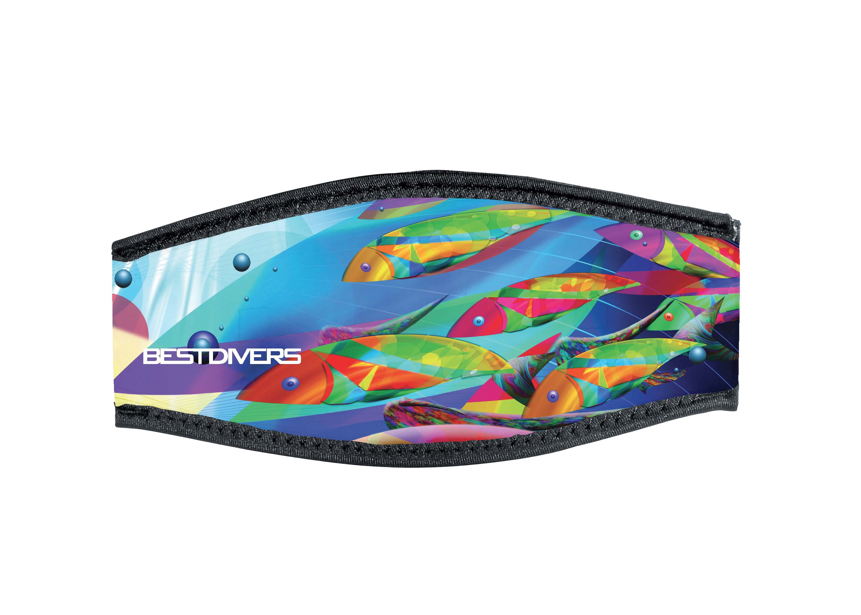 Neoprene Mask Strap - Psychedilic - with double velcro (IN/MRR-DV) Neoprene Mask Strap - Psychedilic - with double velcro (IN/MRR-DV)