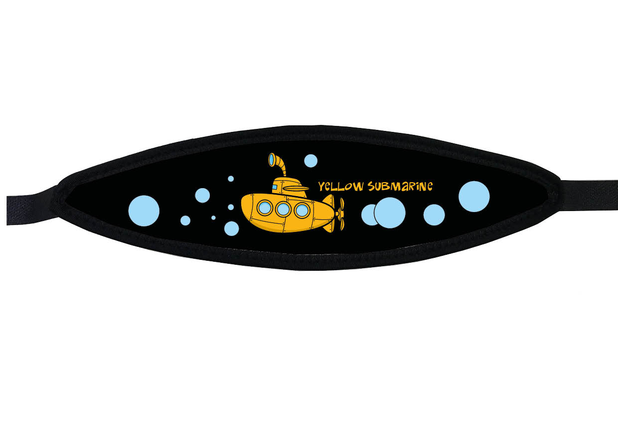 Neoprene Mask Strap - Yellow Submarine - with velcro (IN/SBM-V) Neoprene Mask Strap - Yellow Submarine - with velcro (IN/SBM-V)