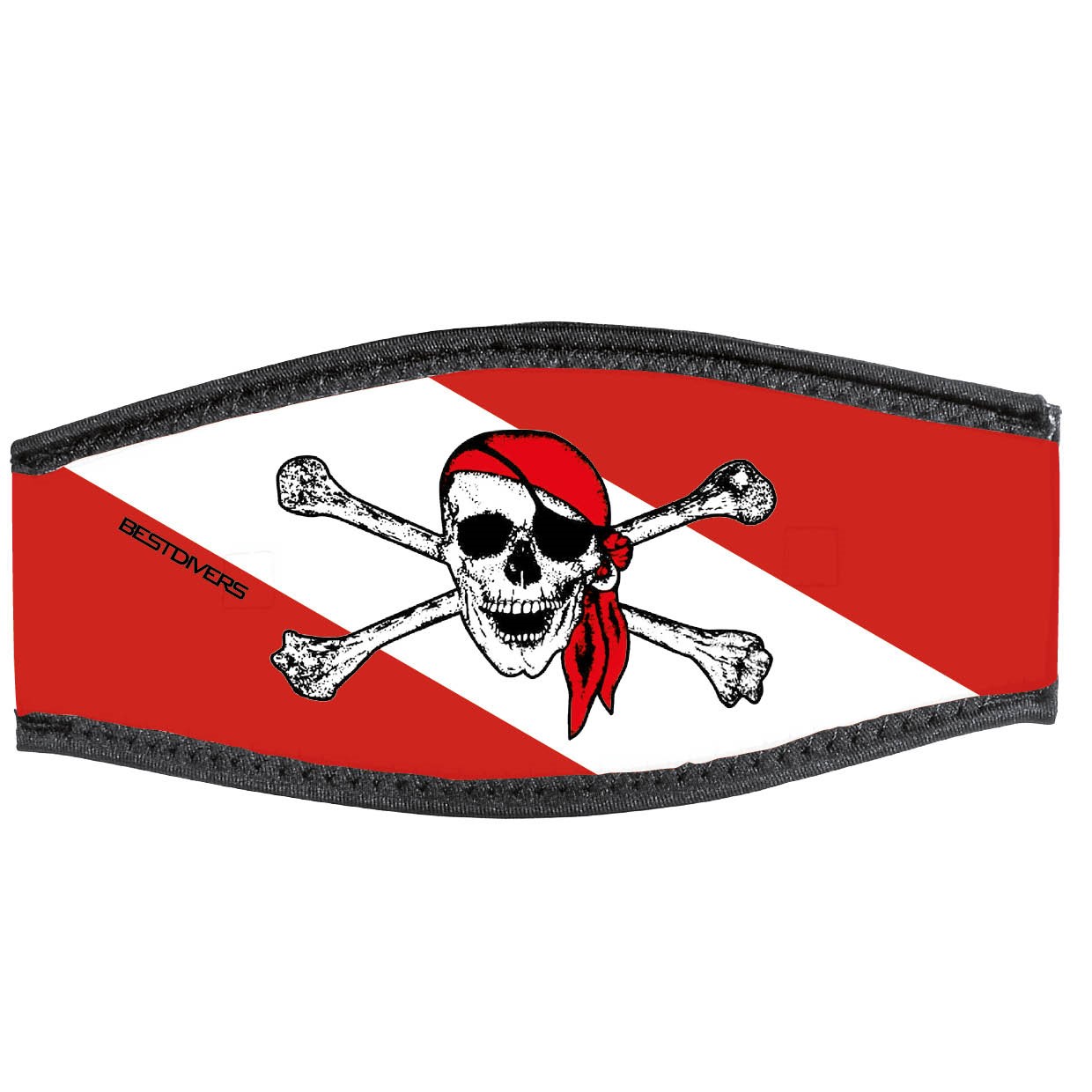 Neoprene Mask Strap - Jolly Roger with double velcro (IN/SDFL-DV) Neoprene Mask Strap - Jolly Roger with double velcro (IN/SDFL-DV)