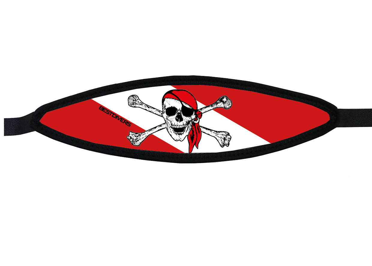 Neoprene Mask Strap - Jolly Roger with velcro (IN/SDFL-V) Neoprene Mask Strap - Jolly Roger with velcro (IN/SDFL-V)