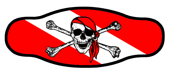 Neoprene Mask Strap - Jolly Roger - double layer (IN/SDFL) Neoprene Mask Strap - Jolly Roger - double layer (IN/SDFL)