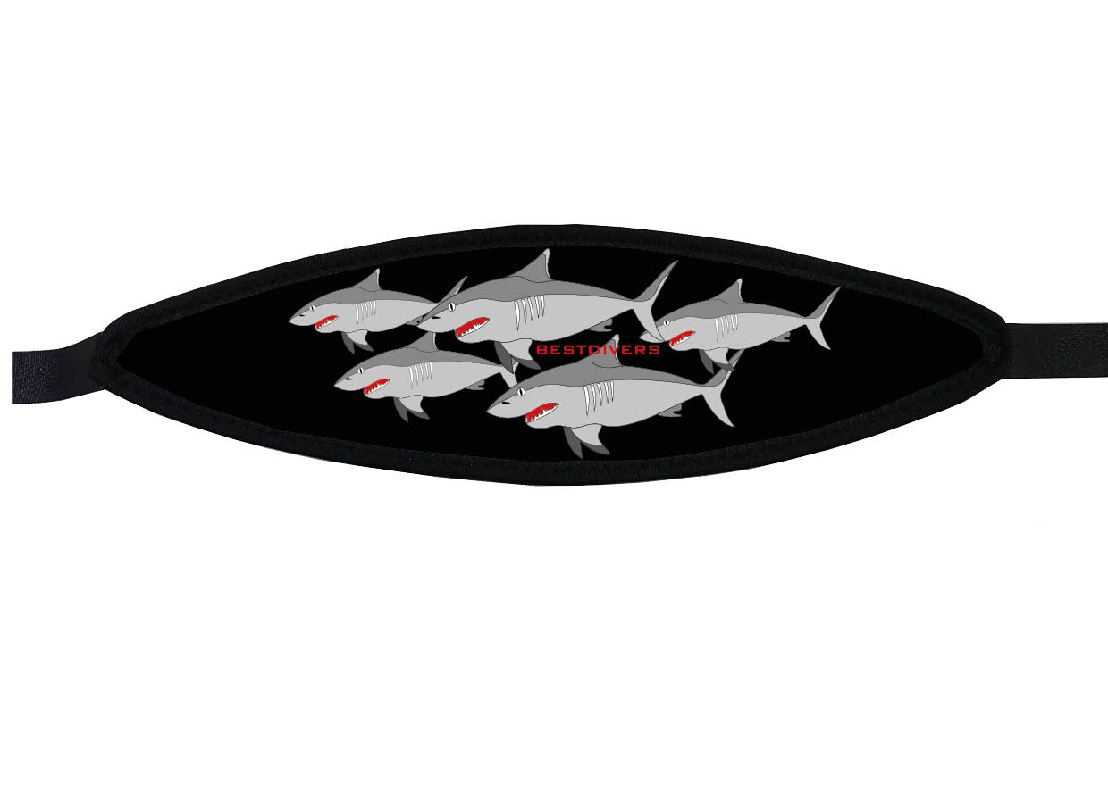 Neoprene Mask Strap - Shark - with velcro (IN/SHRK-V) Neoprene Mask Strap - Shark - with velcro (IN/SHRK-V)