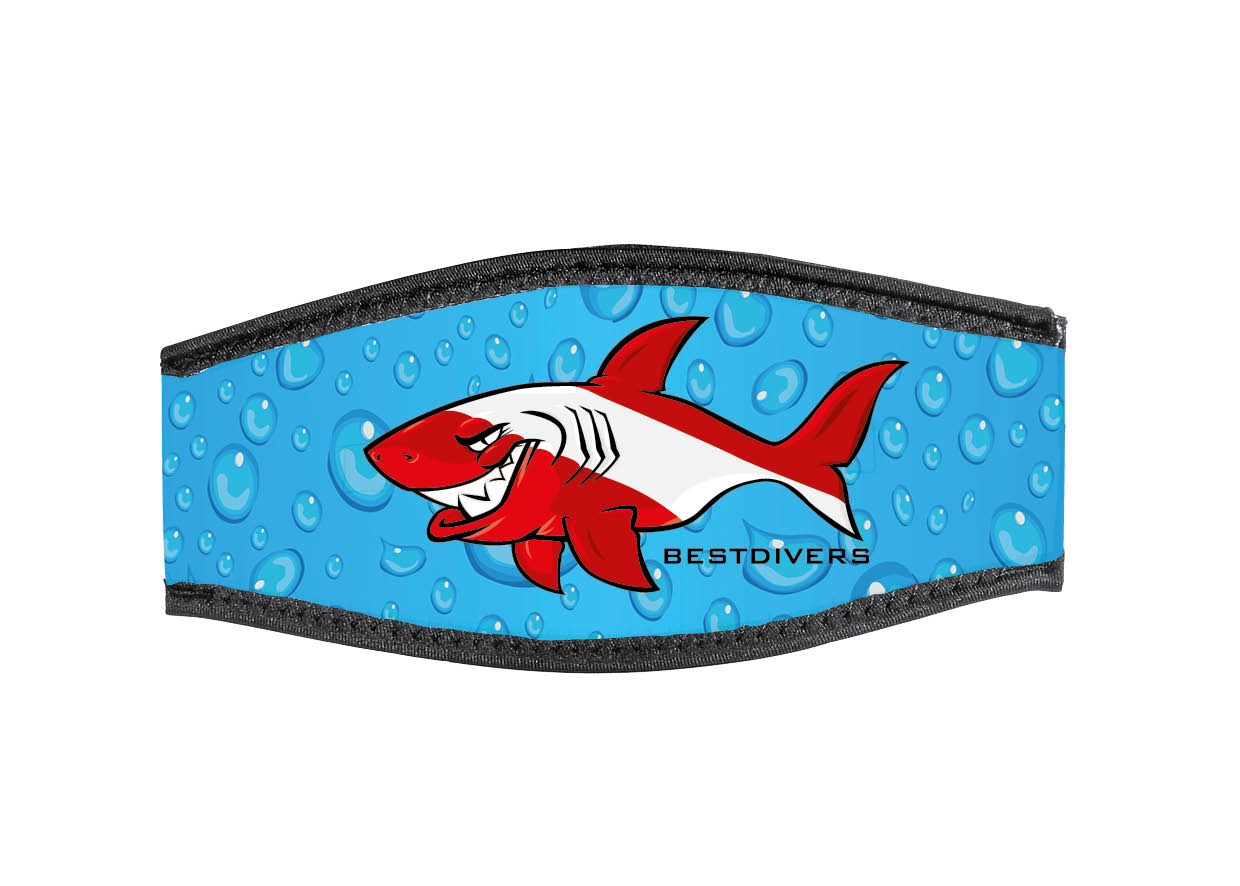 Neoprene Mask Strap - Shark - with double velcro (IN/SQL-DV) Neoprene Mask Strap - Shark - with double velcro (IN/SQL-DV)