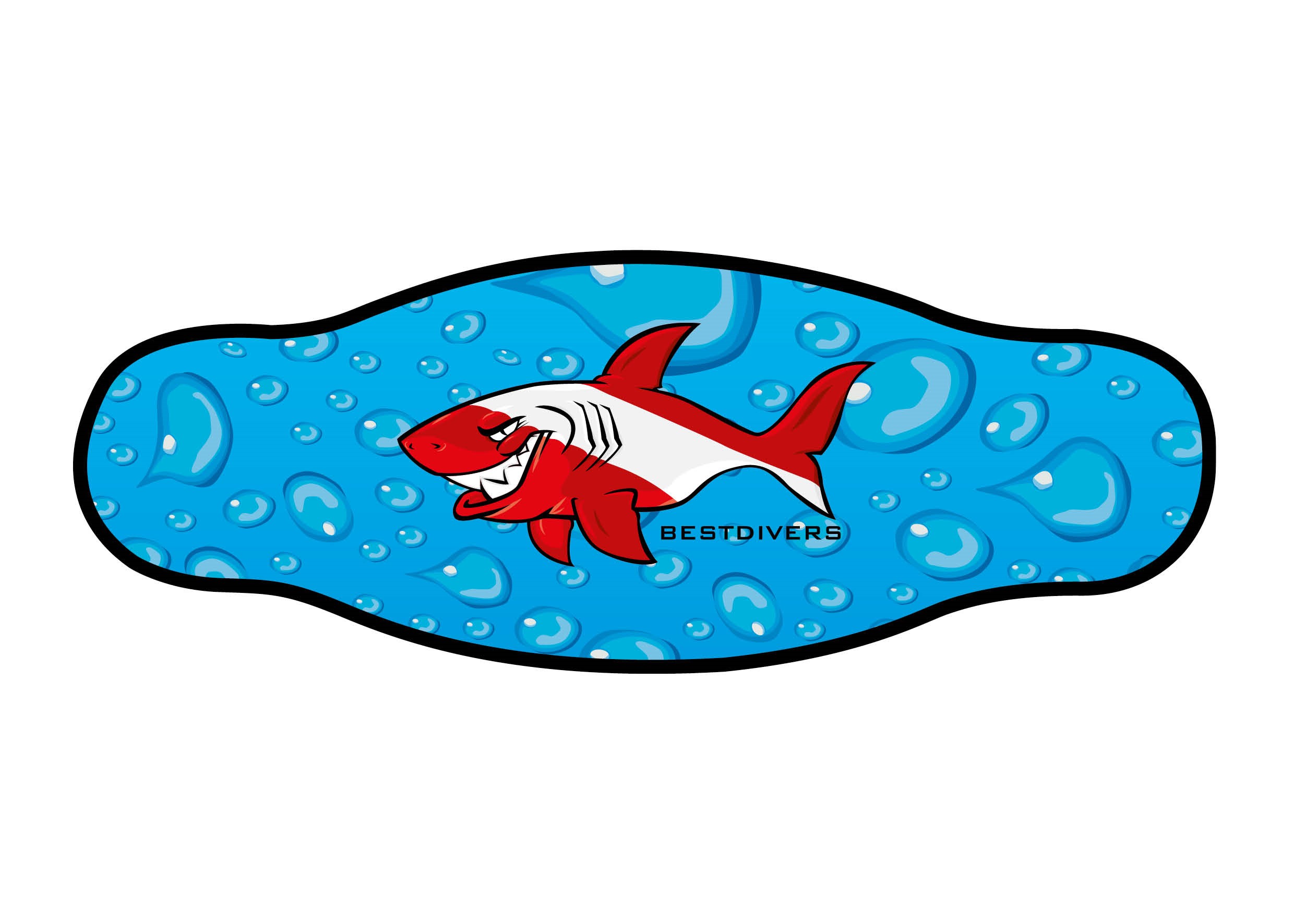 Neoprene Mask Strap - Shark - doubler layer (IN/SQL) Neoprene Mask Strap - Shark - doubler layer (IN/SQL)