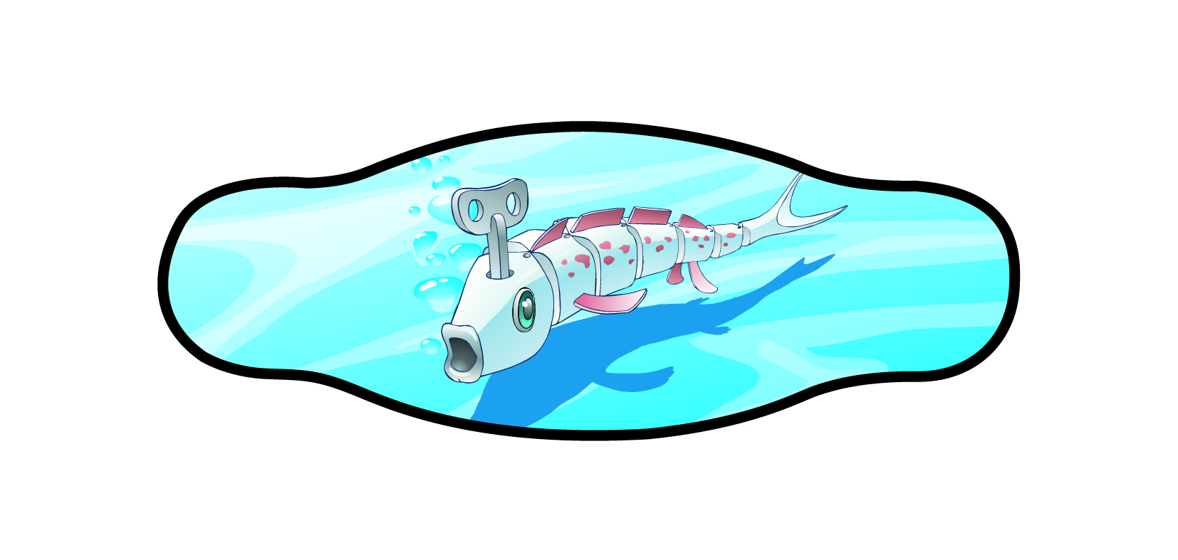 Neoprene Mask Strap - Toy Fish - double layer (IN/TOY) Neoprene Mask Strap - Toy Fish - double layer (IN/TOY)