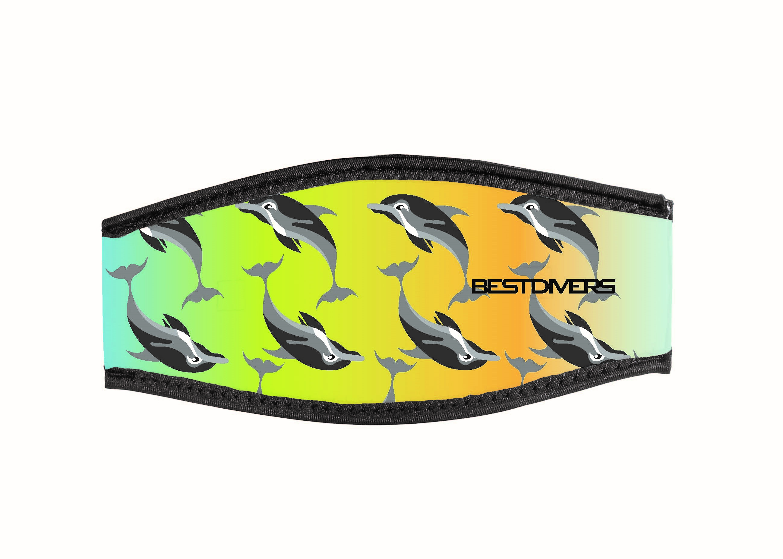 Neoprene Mask Strap - 6 Dolphins - with double velcro (IN/6DOL-DV) Neoprene Mask Strap - 6 Dolphins - with double velcro (IN/6DOL-DV)