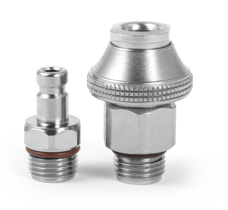 QDB-YM-S - Two Piece Quick Disconnect to Regulator Hose Adaptor - Big Nut QDB-YM-S - Two Piece Quick Disconnect to Regulator Hose Adaptor - Big Nut