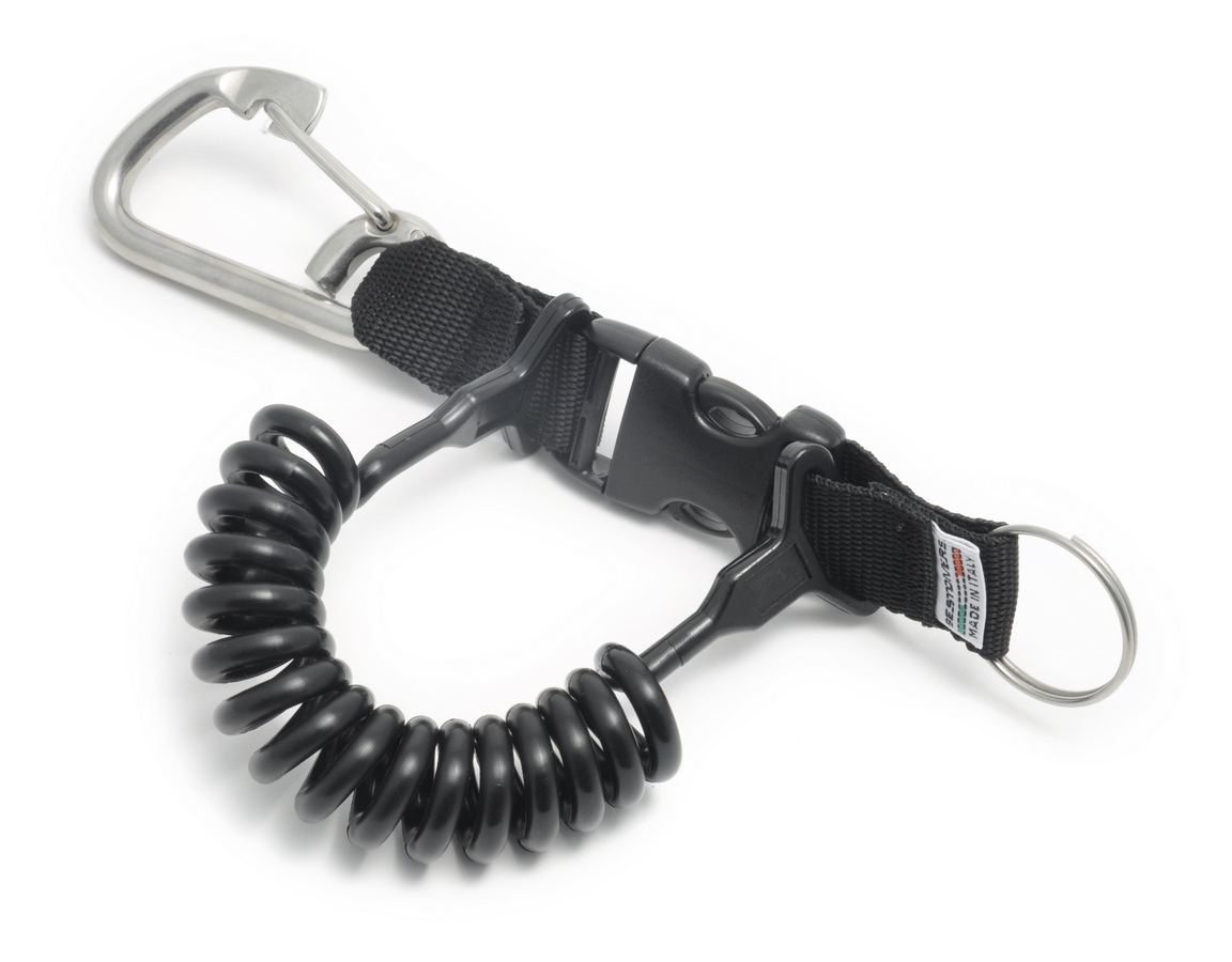 Best Divers Extandable Coil Clip with STRONG Magnum Polyurathan Spiral - Black (Ai0192BXL)