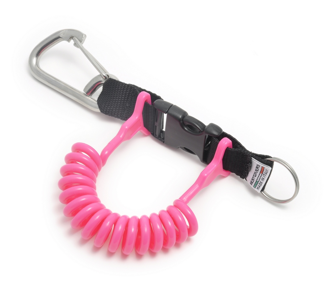 Best Divers Extandable Coil Clip with STRONG Magnum Polyurathan Spiral - Fuscia (Ai0192FXL)