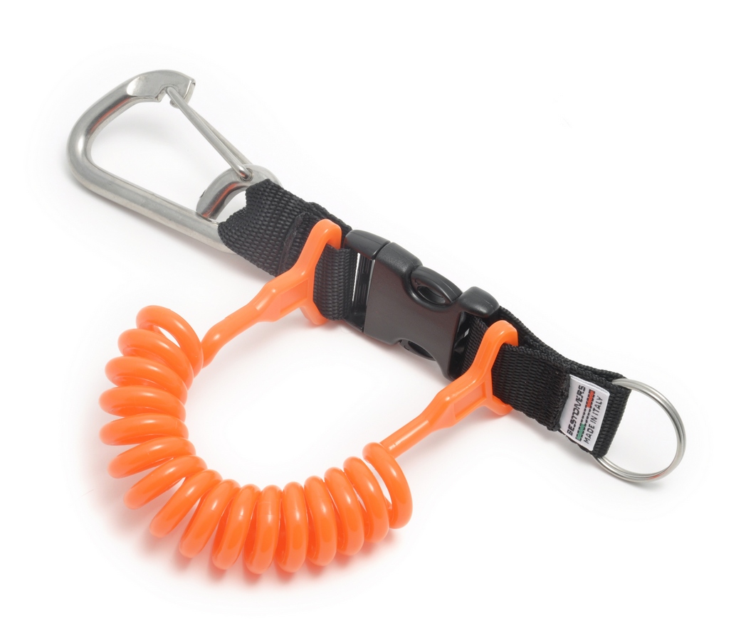 Best Divers Extandable Coil Clip with STRONG Magnum Polyurathan Spiral - Orange (Ai0192OXL)
