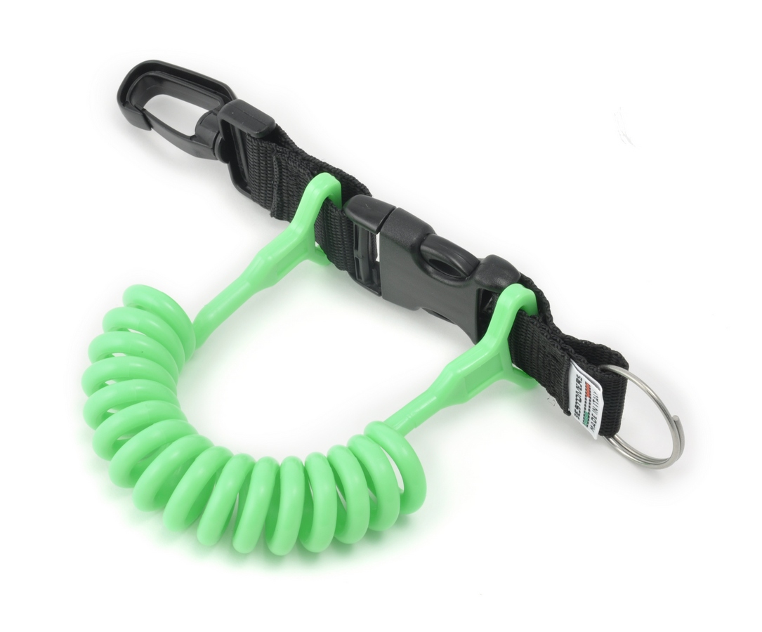 Best Divers Extandable Coil Clip with STANDARD Magnum Polyurathan Spiral - Green (Ai0216GXL)