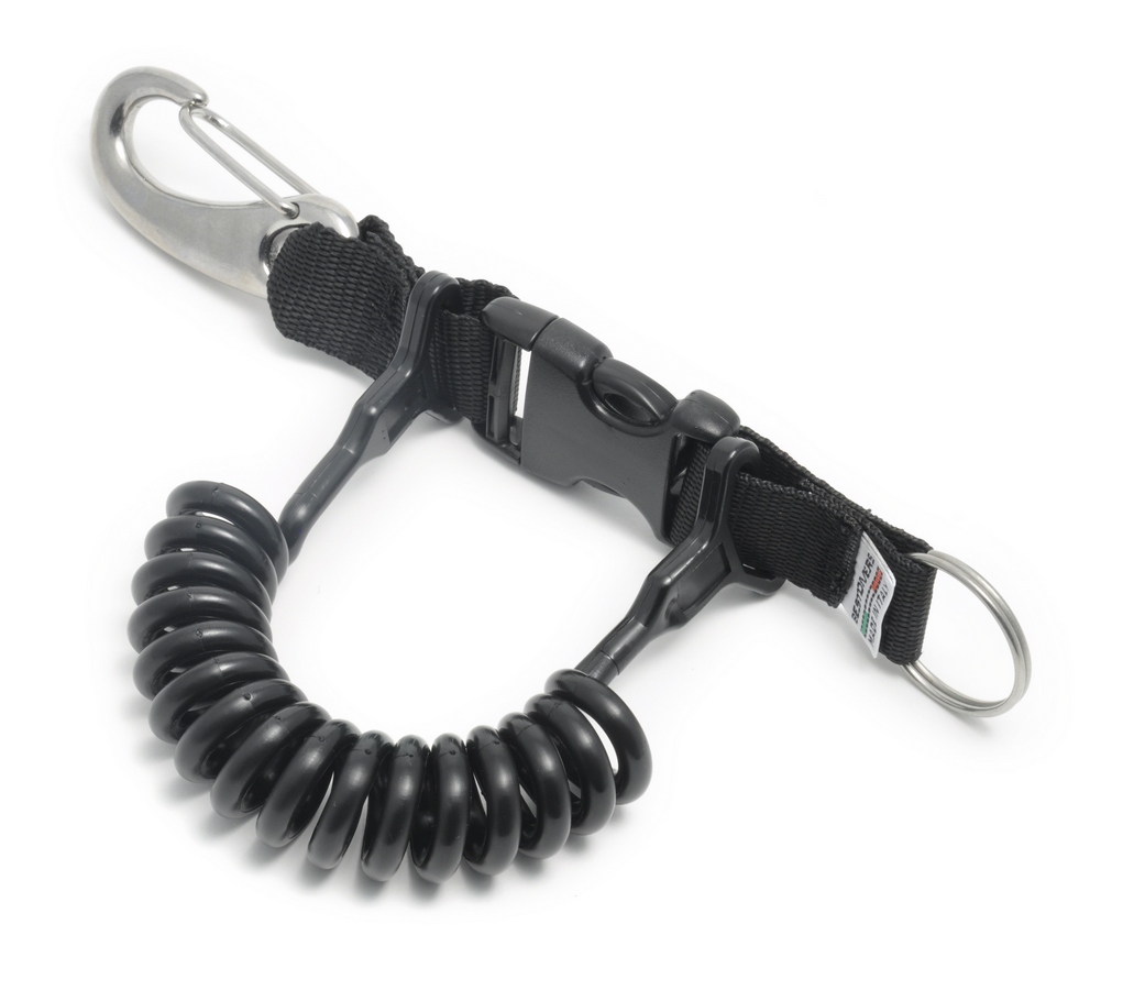 Best Divers Extandable Coil Clip with VELA Magnum Polyurathan Spiral - Black (Ai0224BXL)