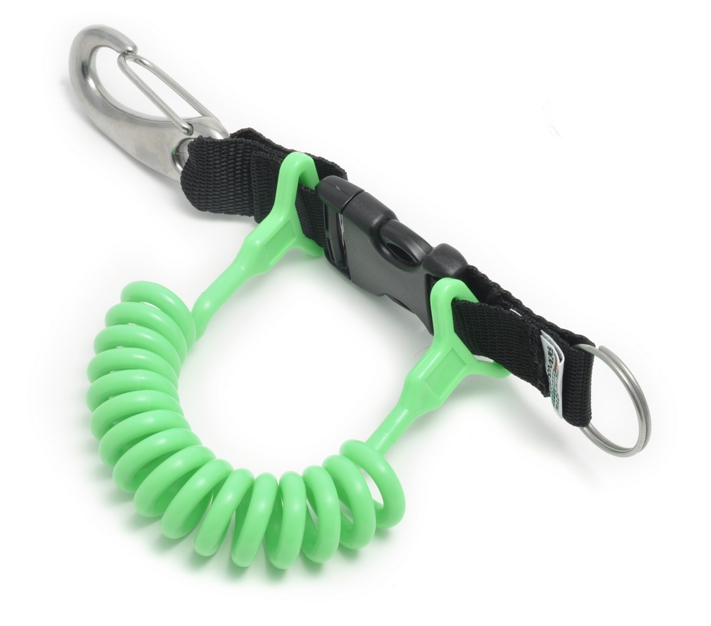Best Divers Extandable Coil Clip with VELA Magnum Polyurathan Spiral - Green (Ai0224GXL)