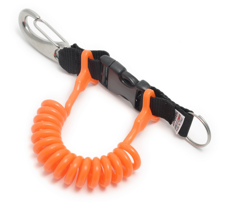 Best Divers Extandable Coil Clip with VELA Magnum Polyurathan Spiral - Orange (Ai0224OXL)