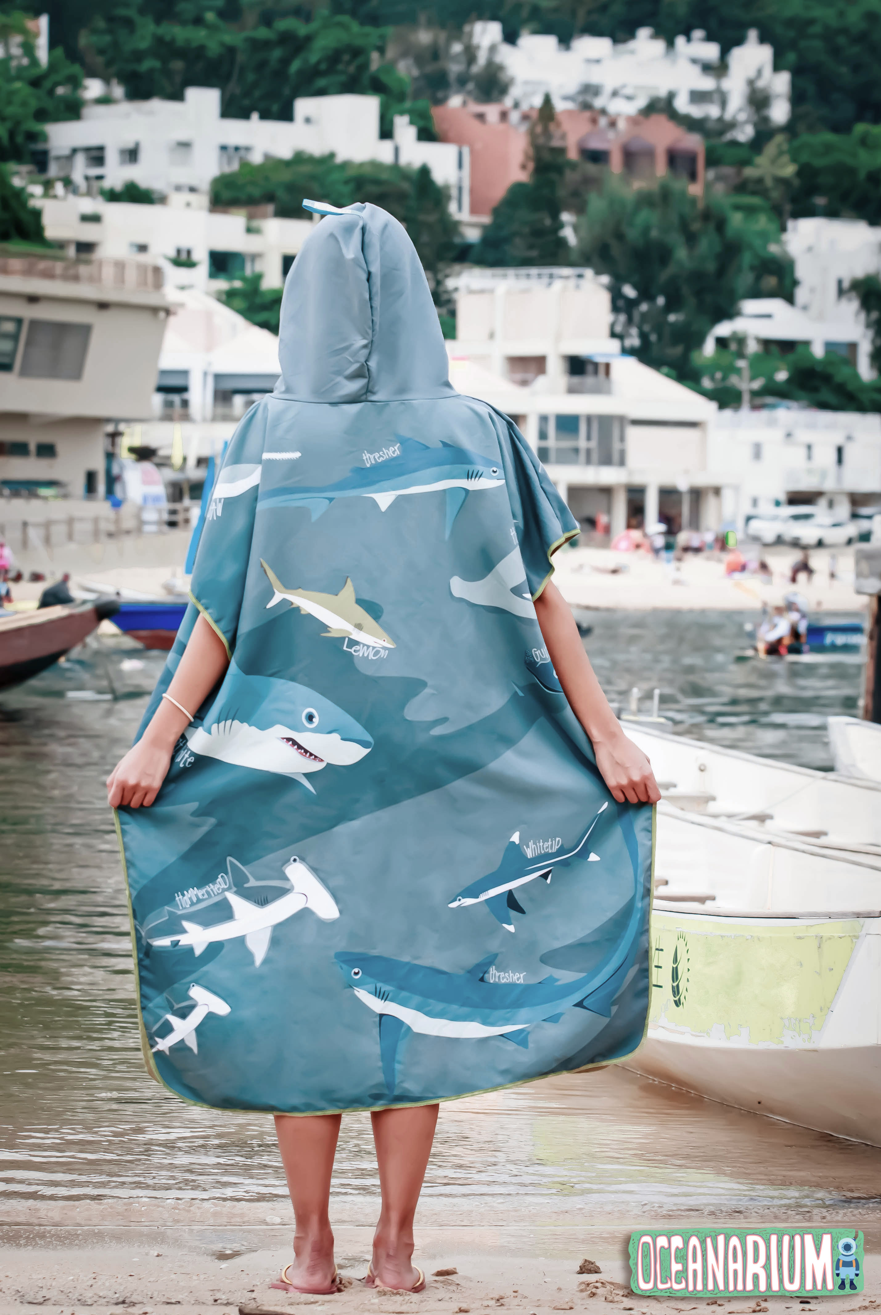 Oceanarium Sharks Cloak Towel (T15)